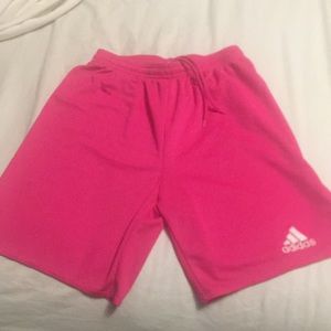 Girls Addidas shorts pink size large
